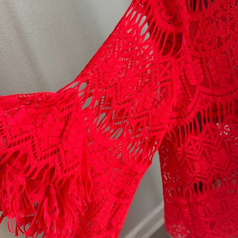 Red Lace Blouse - Picture 3 of 6